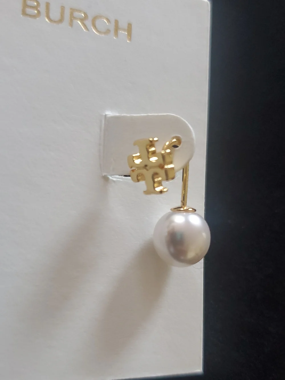 Tory Burch Faux Pearl Front/Back Earrings